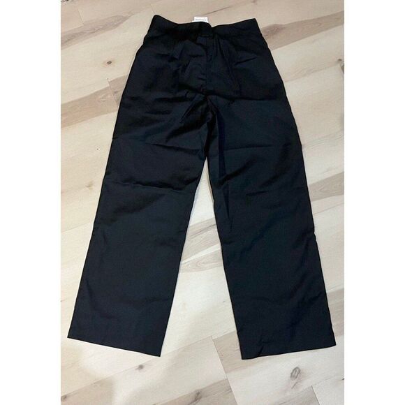 Commense NWT Black Minimalist Office Fall Chic Middle Waist Pleated Tapered Pant - Picture 8 of 12